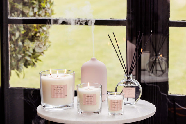 Stoneglow - Pink Peony & Gardenia Glass Candle