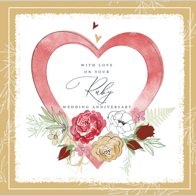 Large Ruby Anniversary Card