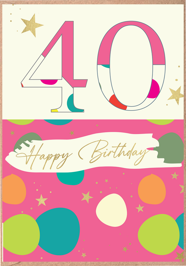 Rush Designs Female 40th Birthday Card