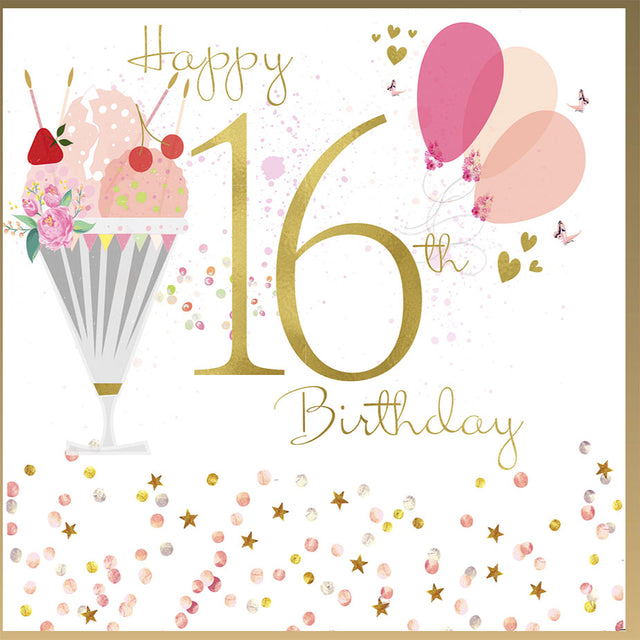 16th Birthday Card - Confetti