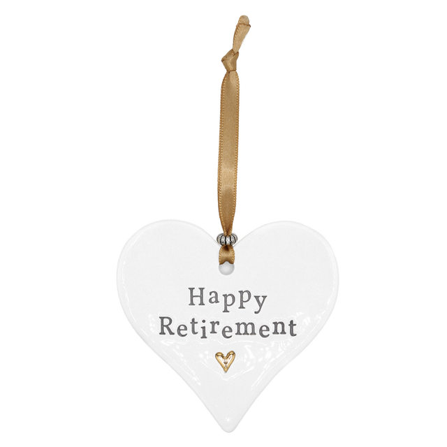 Happy Retirement Ceramic Heart