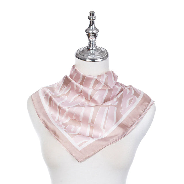 Pink Bubble Letters Silky Square Scarf