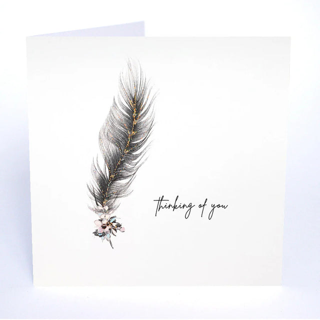 Thinking of You Card - Feather