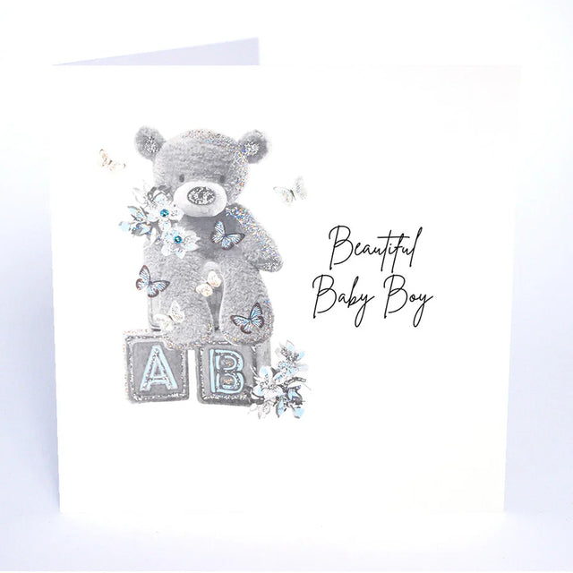 Beautiful Baby Boy Card - Teddy