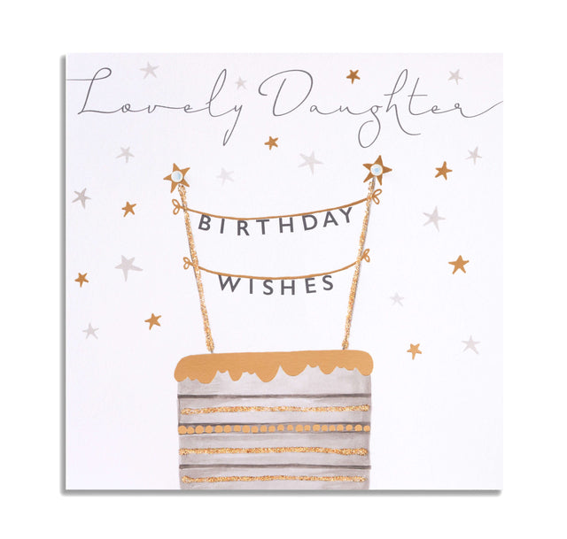 Lovely Daughter Birthday Wishes Card - Cake