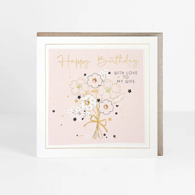 Wife Flowers Birthday Card