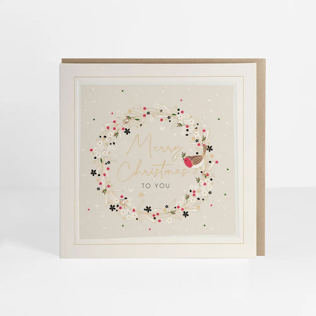 Signature Open Wreath Christmas Card
