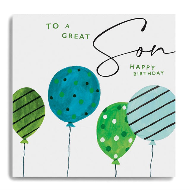 Great Son Birthday Card - Balloons