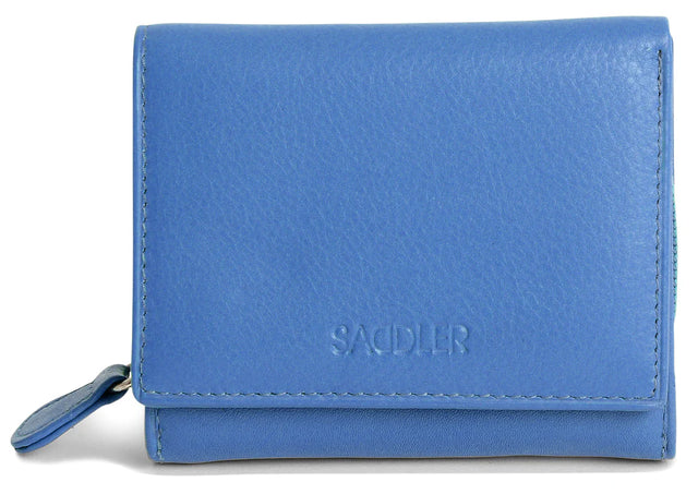 Saddler Carla Leather Compact Trifold Purse - Electric Blue