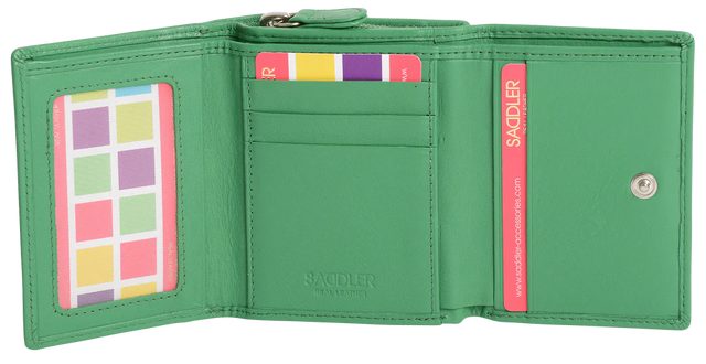 Saddler Carla Leather Compact Trifold Purse - Green