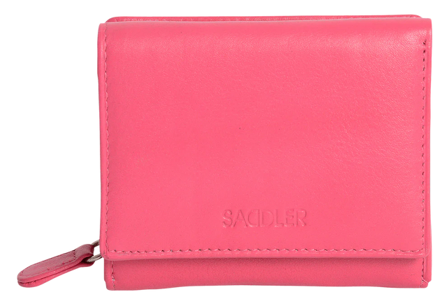 Saddler Carla Leather Compact Trifold Purse - Fuschia