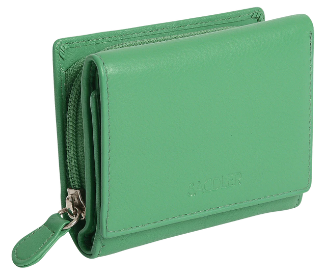 Saddler Carla Leather Compact Trifold Purse - Green