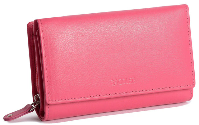 Saddler Eleanor Tri Fold Purse - Fuchsia