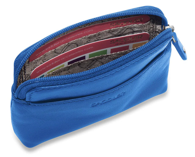 Saddler Pia Leather Zip Top Coin Purse - Electric Blue