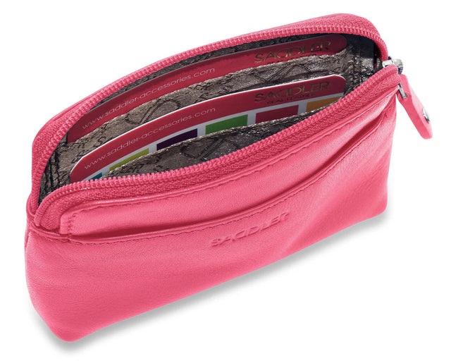 Saddler Pia Leather Zip Top Coin Purse - Fuchsia