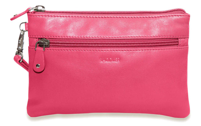 Saddler Scarlett Leather Zip Top Mini Clutch - Fuchsia