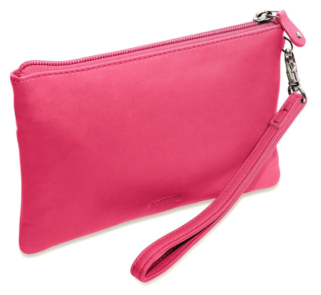 Saddler Scarlett Leather Zip Top Mini Clutch - Fuchsia