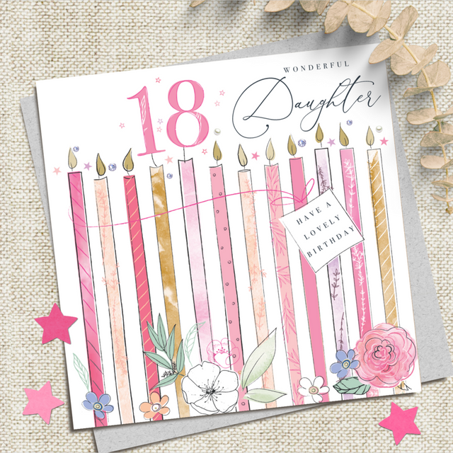Daughter 18th Candle Birthday Card