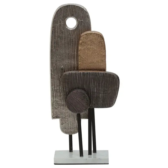 Simbolo Coulored Metal Sculpture on Marble Base