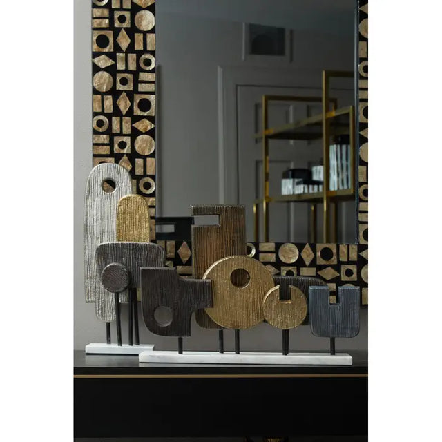 Simbolo Coulored Metal Sculpture on Marble Base