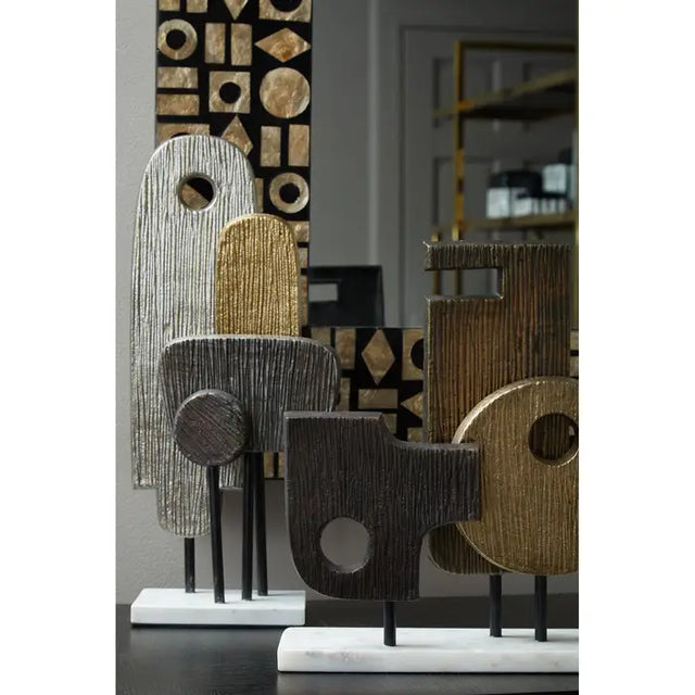 Simbolo Coulored Metal Sculpture on Marble Base