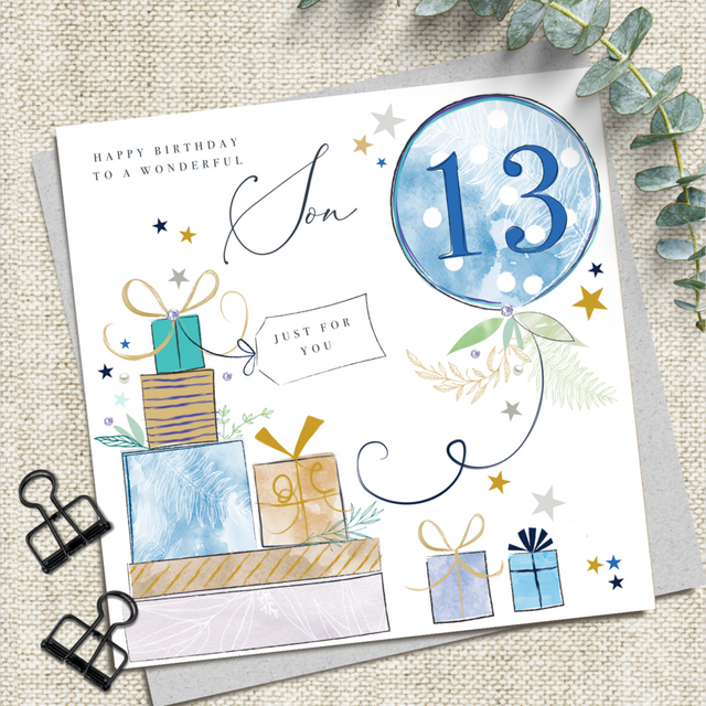 Son 13th Birthday Card - Balloon