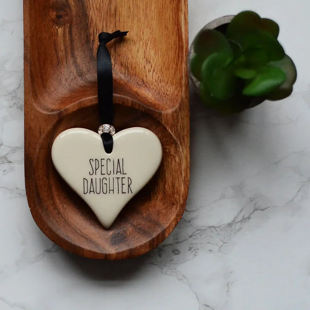 Special Daughter Black Ceramic Heart