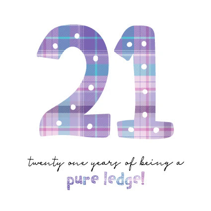 21 Tartan Number Birthday Card