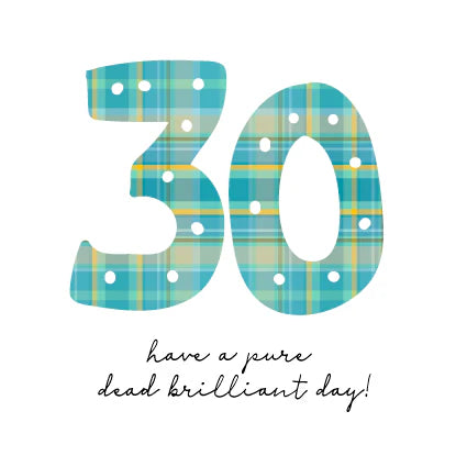 30 Tartan Number Birthday Card