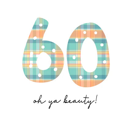 60 Tartan Number Birthday Card