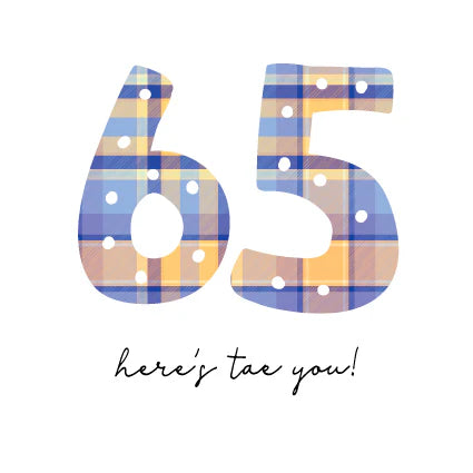 65 Tartan Number Birthday Card