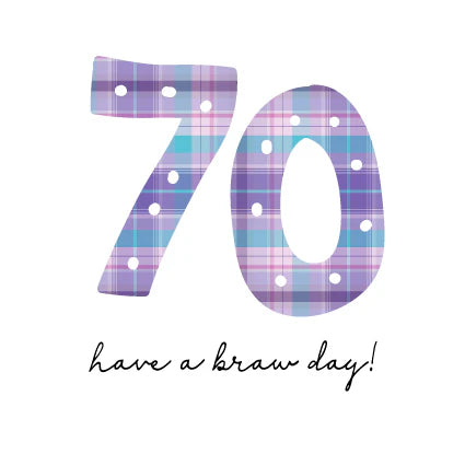 70 Tartan Number Birthday Card