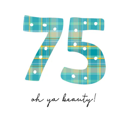 75 Tartan Number Birthday Card