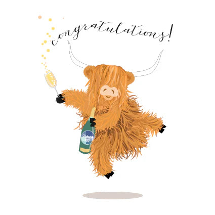 Congratulations Highland Cow Card