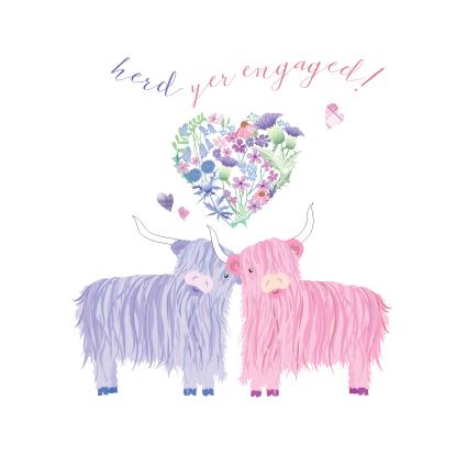 Hear Yer Engaged Highland Cow Card