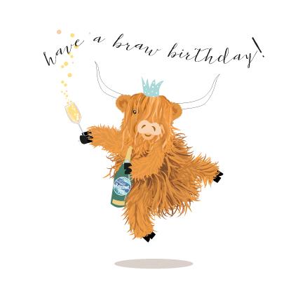 Have A Braw Birthday Highland Cow Card