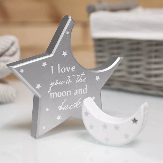 Twinkle Twinkle Star and Moon Mantel Plaque