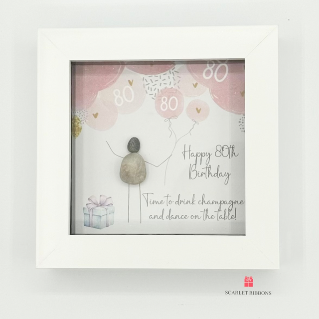 Mini Pebble Picture - Happy 80th Birthday