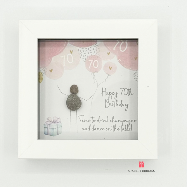 Mini Pebble Picture - Happy 70th Birthday