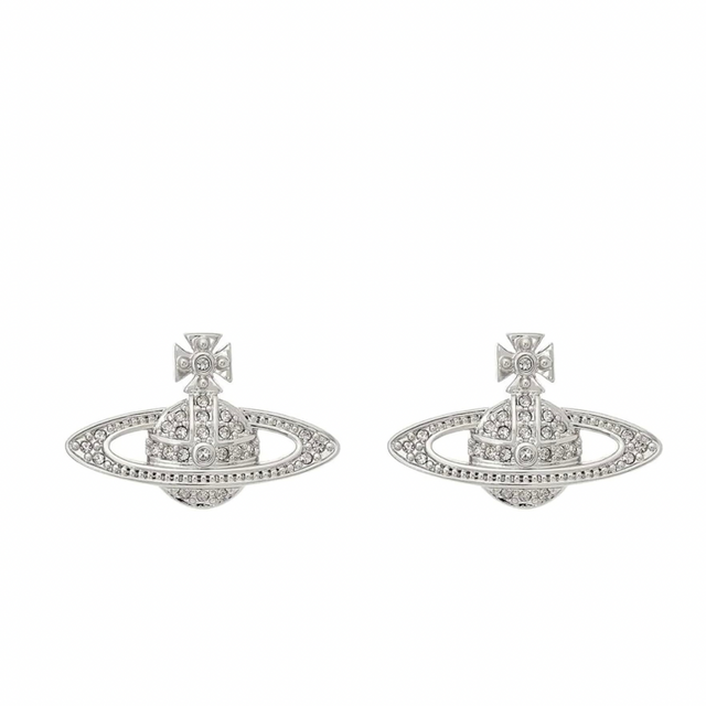 Saturn Orb Crown Earrings - Silver