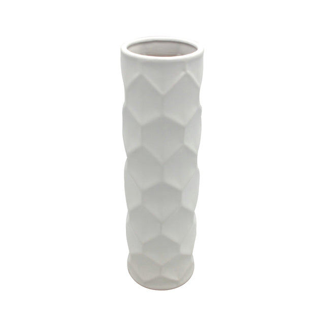 Matte White Hexagon Vase 40cm