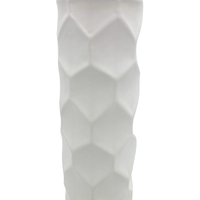Matte White Hexagon Vase 40cm
