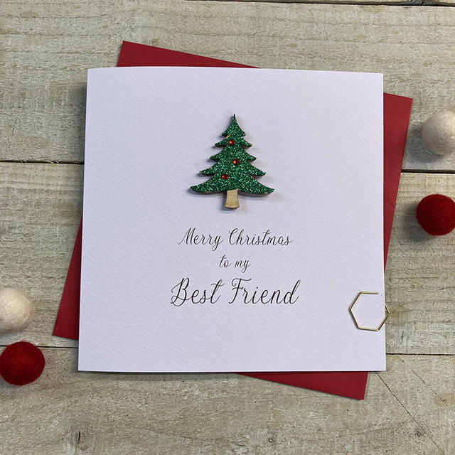 White Cotton Best Friend Christmas Card