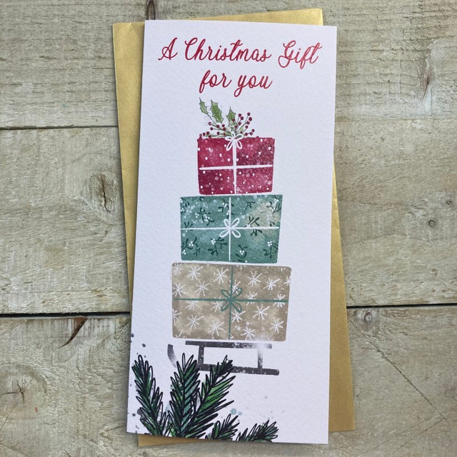 White Cotton Christmas Money Wallet