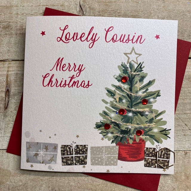 White Cotton Cousin Christmas Card
