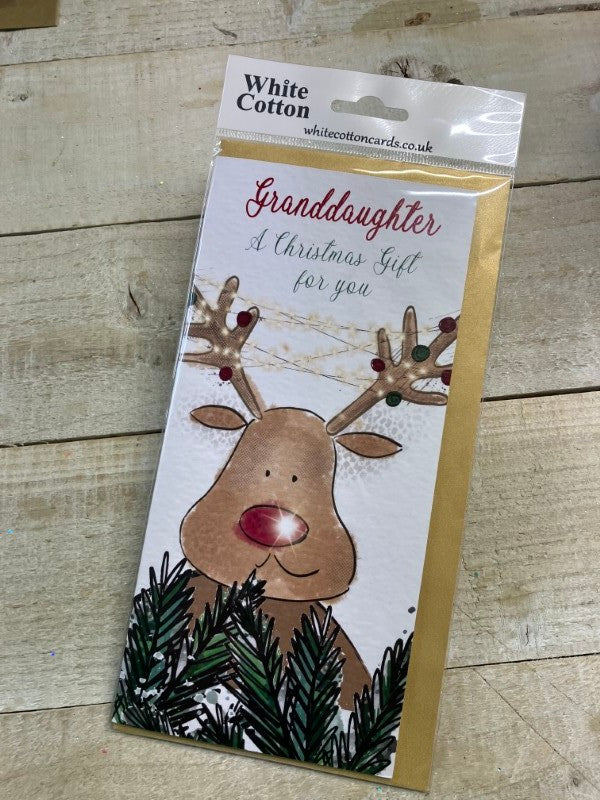 White Cotton Granddaughter Christmas Money Wallet