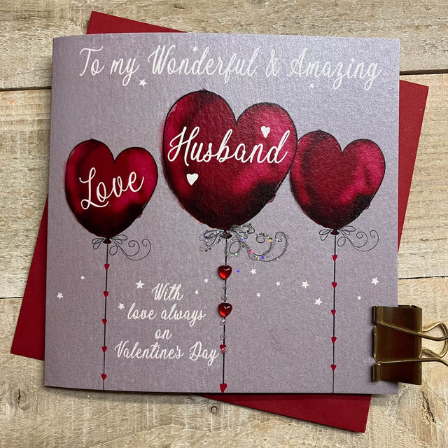 Husband Balloon Valentines Card
