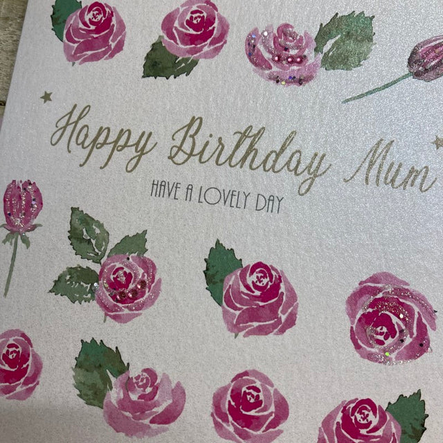 Mum Pink Roses Birthday Card