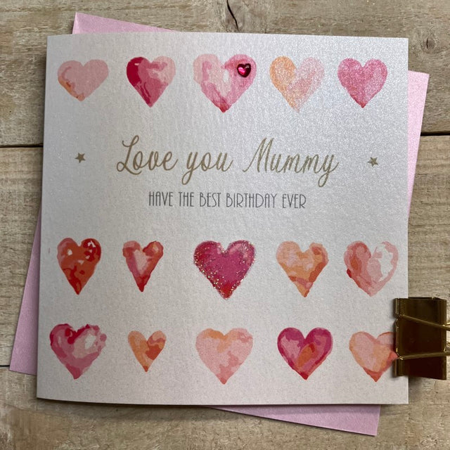 Mummy Birthday Card - Hearts