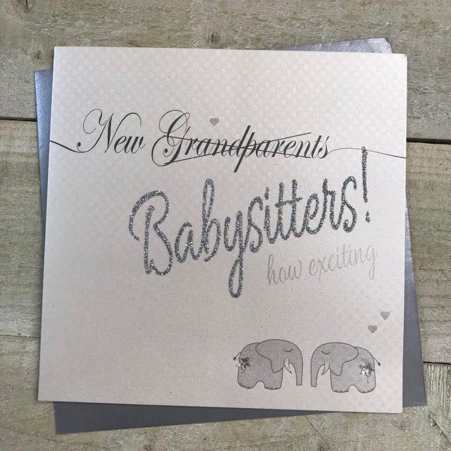 White Cotton New Grandparents Card